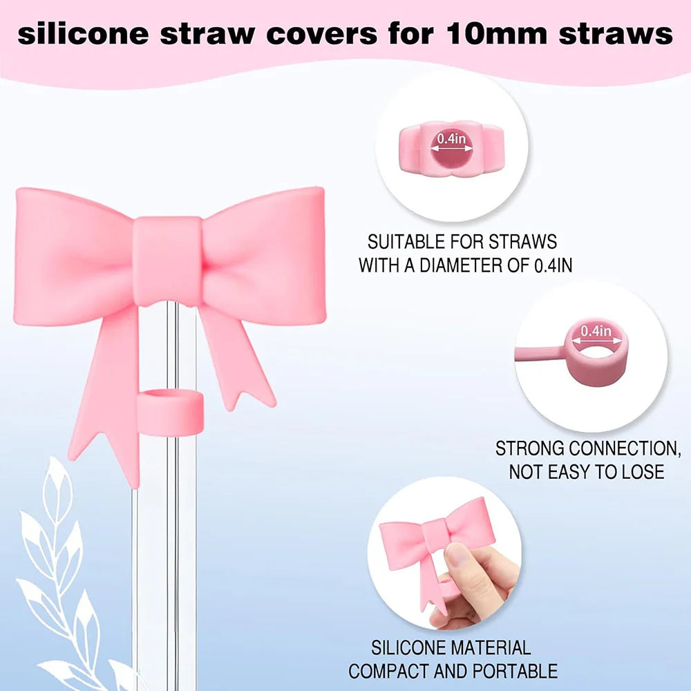 Stanley Tumbler Accessories Set (9pcs) – Silicone Straw Covers, Stopper & Boot Charms (40oz)