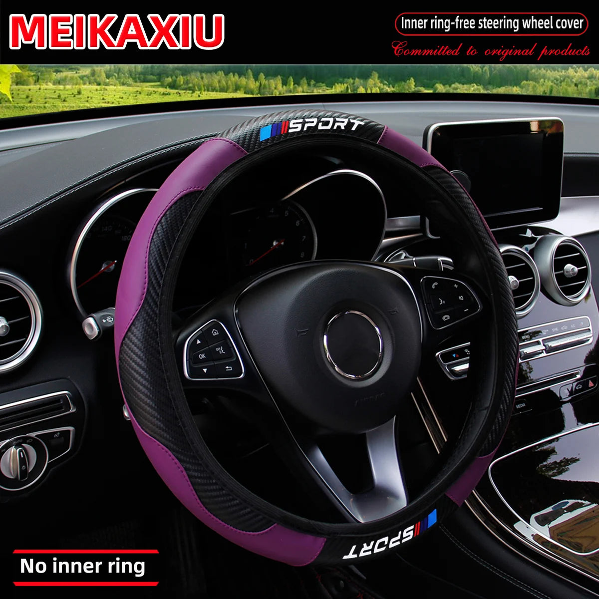 Sport Carbon Fiber Steering Wheel Cover | All-Season Fit (37–38 cm)