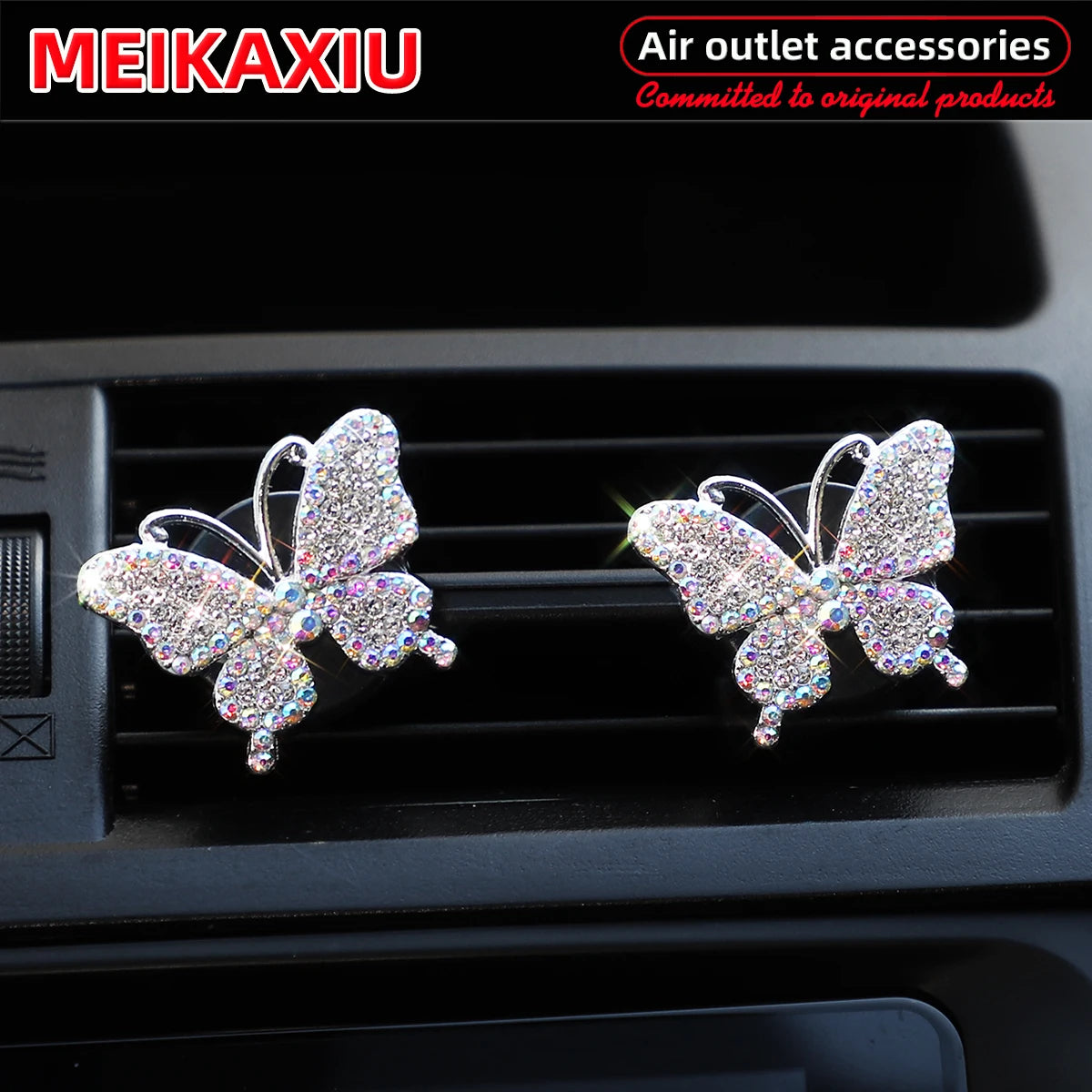 Luxury Butterfly Diamond Air Vent Clips – Sparkling Car Interior Fragrance Decor
