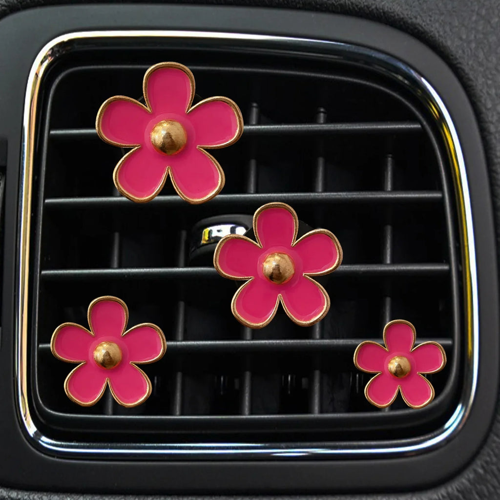 Floral Car Air Vent Clips (4pcs) – Aromatherapy Perfume Diffuser Interior Decor
