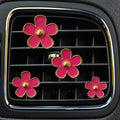 Floral Car Air Vent Clips (4pcs) – Aromatherapy Perfume Diffuser Interior Decor