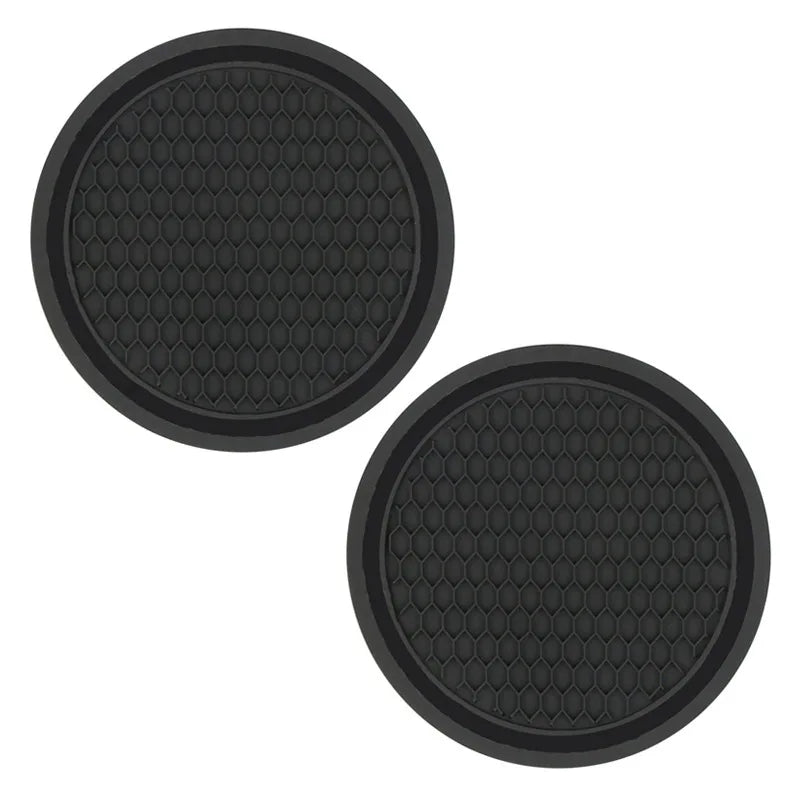 Bling Rhinestone Car Cup Holder Mats (2pcs) – Stylish Anti-Slip & Heat Resistant Interior Accessory
