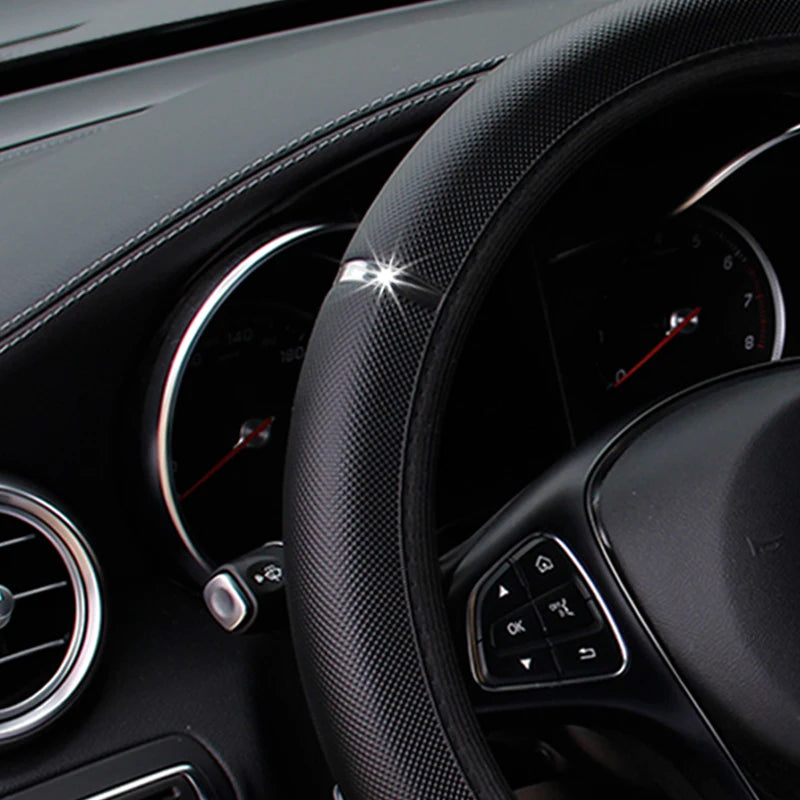 Car Steering Wheel Cover pu Leather Flash Bar Comfortable Elastic Band Handle Cover Car Interior Accessories 3-38CM