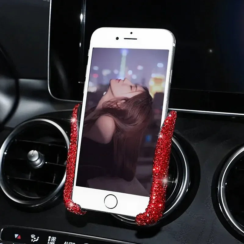 360° Glitter Car Phone Holder – Gravity Air Vent Mount for GPS & Mobile