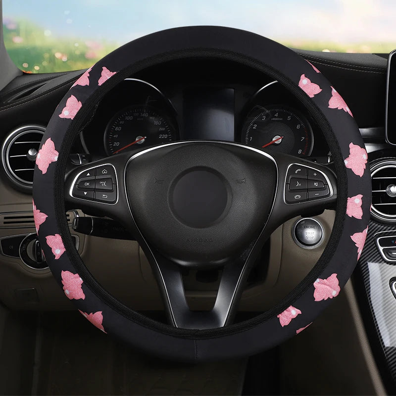3-piece butterfly steering wheel cover set that adds a stylish and elegant touch to your car interior. Includes matching covers for steering wheel, handbrake, and gear shift for a coordinated look. 🚗🦋✨