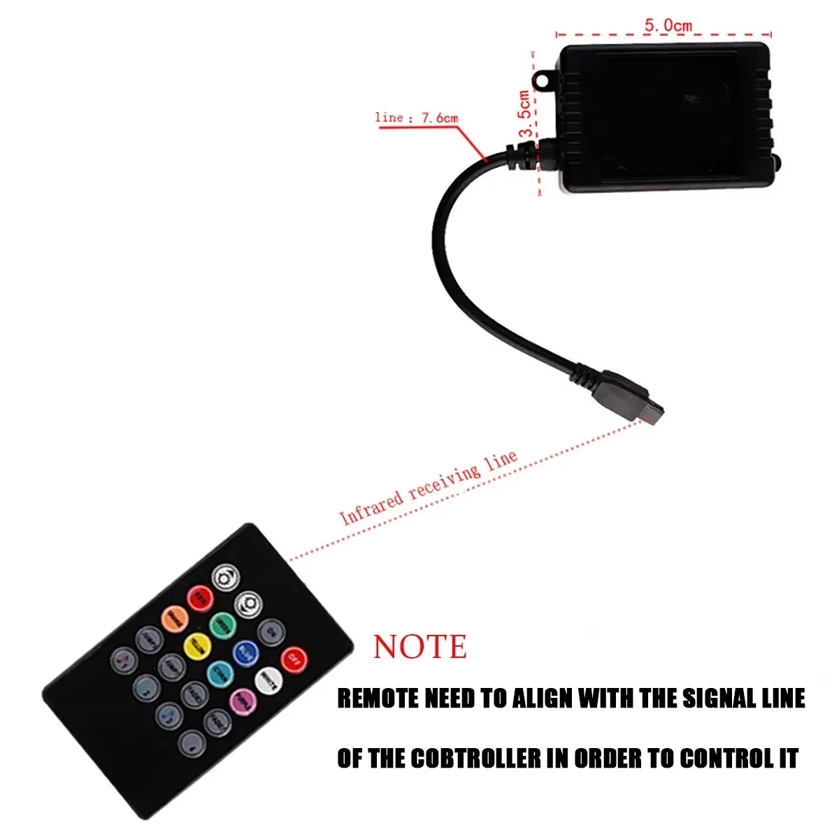 Universal RGB Car Ambient LED Strip Lights – 8 Colors Interior Atmosphere