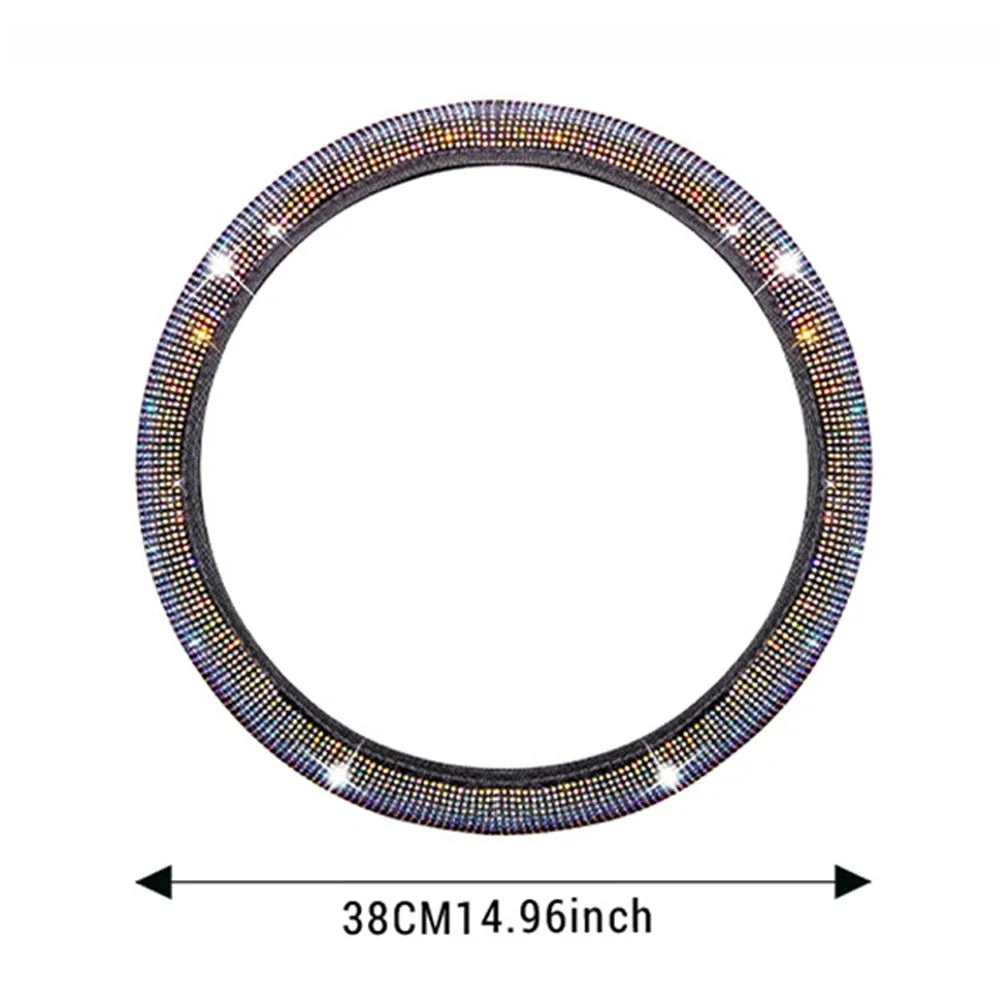 💎 Diamond Glow: Premium Rhinestone Steering Wheel Cover