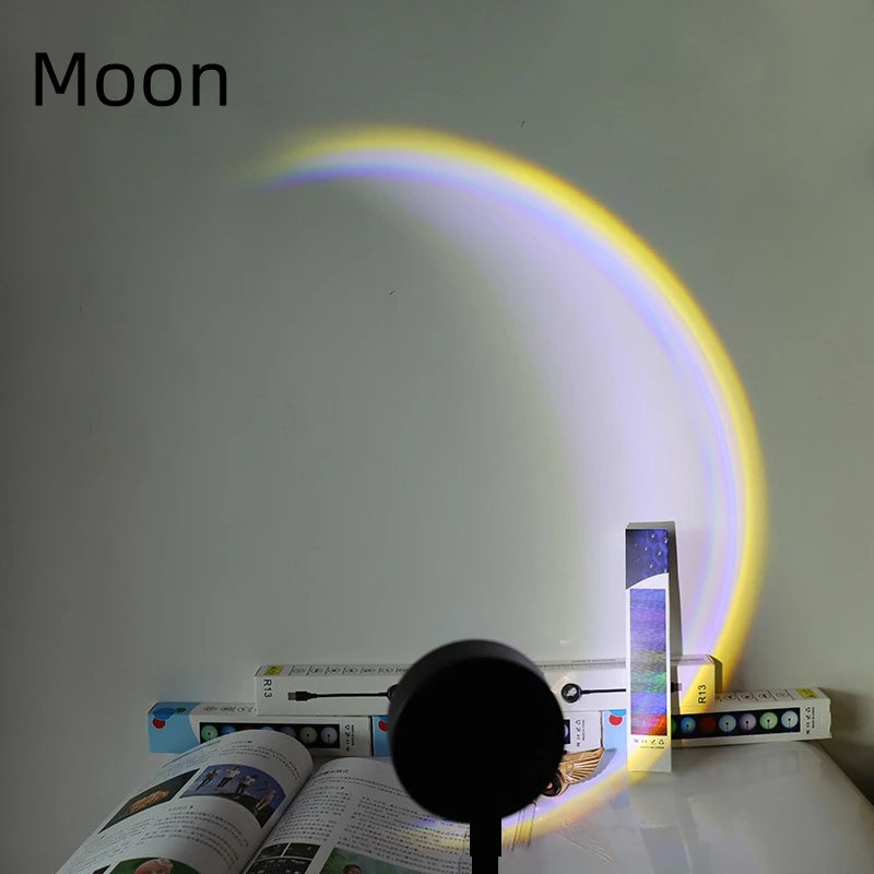 Kerokuru USB Sunset LED Lamp – Rainbow Neon Projector Atmosphere Light
