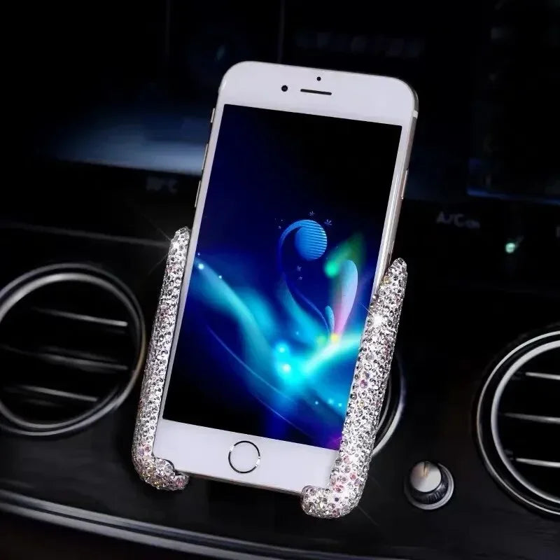 360° Glitter Car Phone Holder – Gravity Air Vent Mount for GPS & Mobile